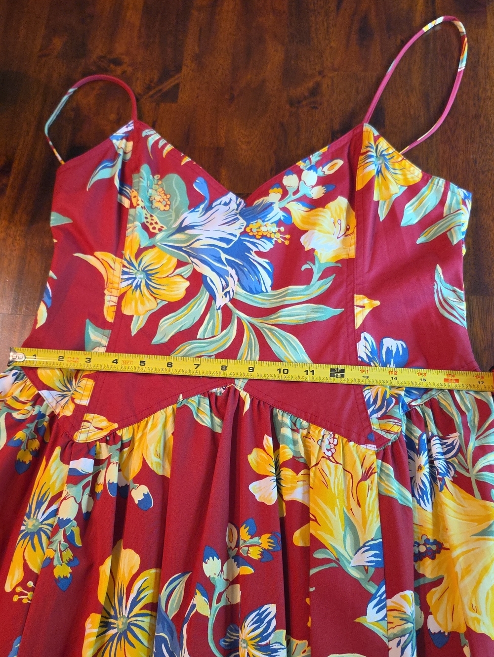 NWTPolo Ralph Lauren Tropical Floral Sundress Spaghetti Strap Fitted BodiceSz 8 - Picture 10 of 12